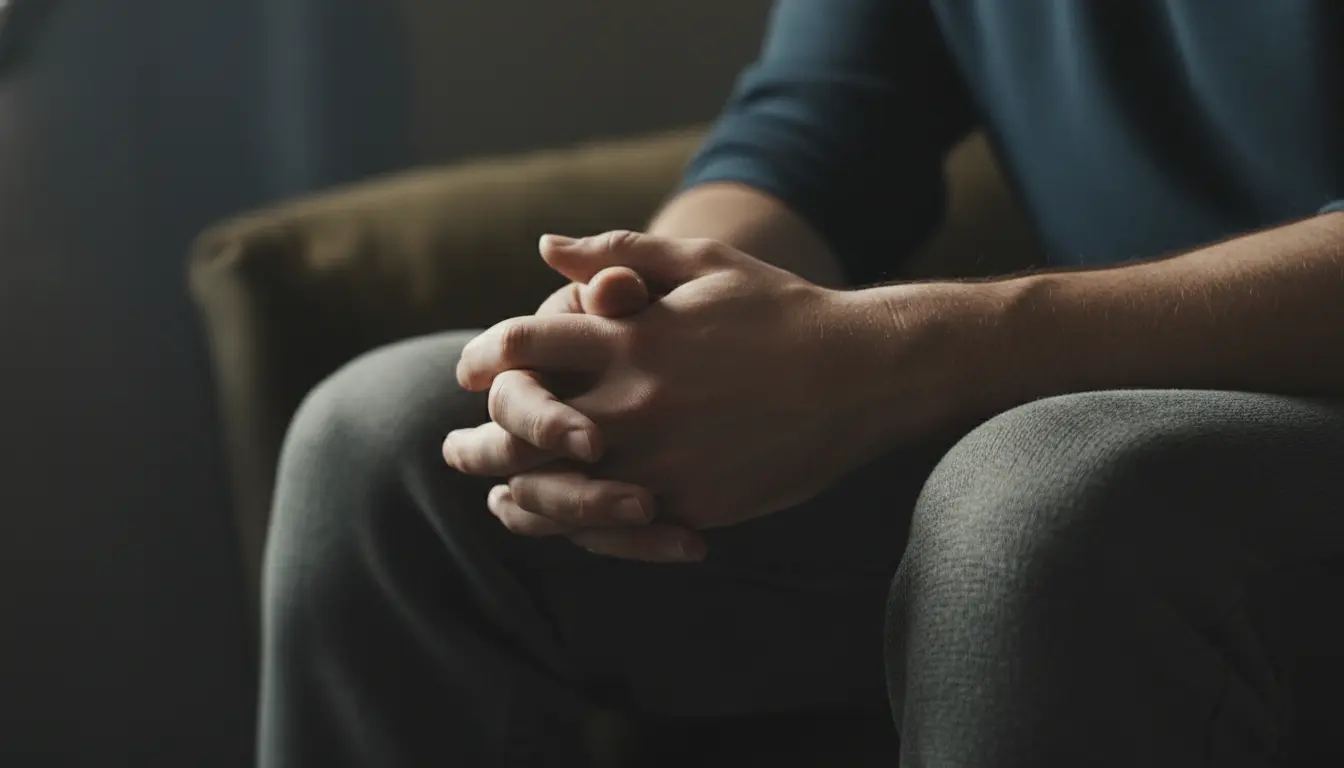 Hands during a quiet PTSD treatment moment